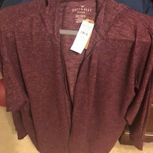 Burgundy cardigan super soft with pockets